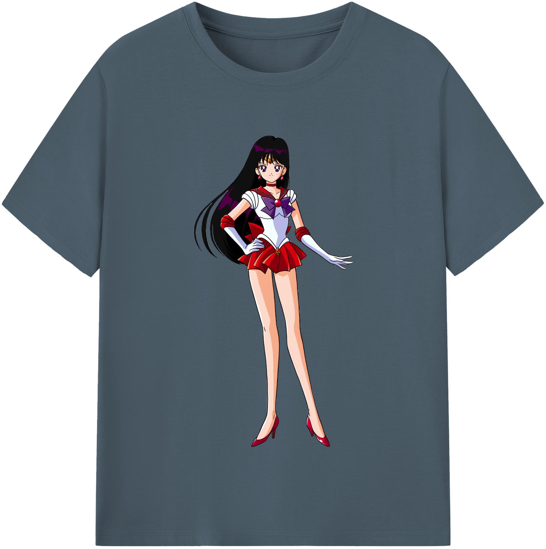 （画像用） 美少女戦士セーラームーン 火野レイ ひの レイ Sailor Moon Hino Rei （セーラーマーズ,Sailor Mars） 綿100％半袖Tシャツ（フロントプリント）